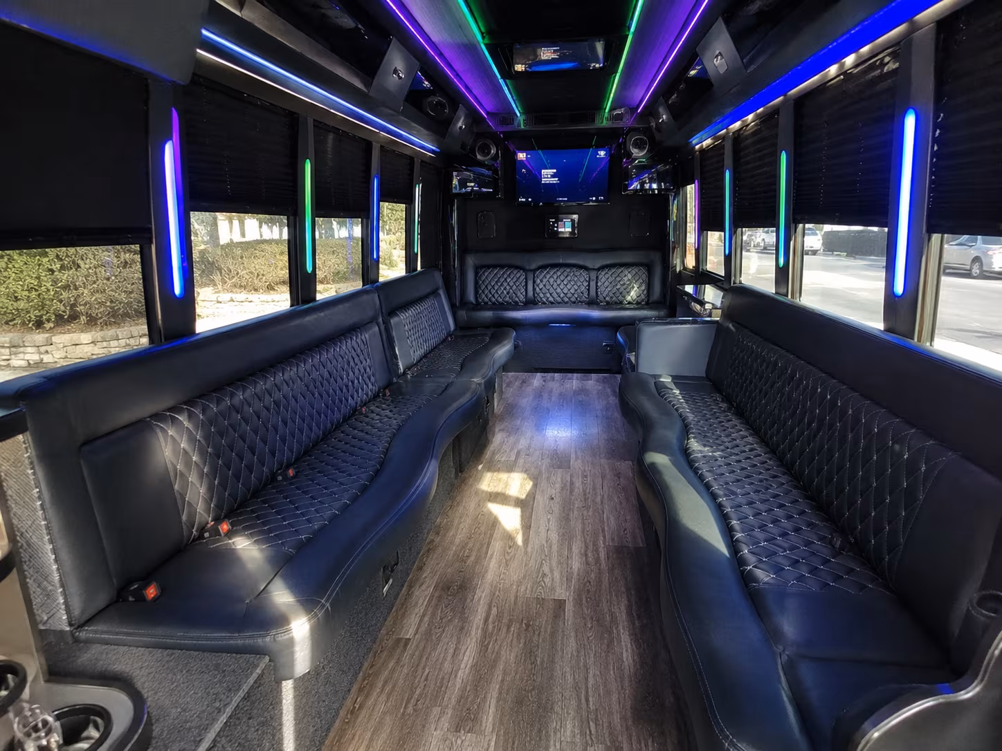 huntington beach 15 passenger party bus interior