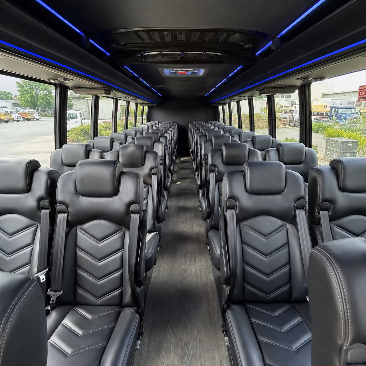 huntington beach 25 passenger minibus inside