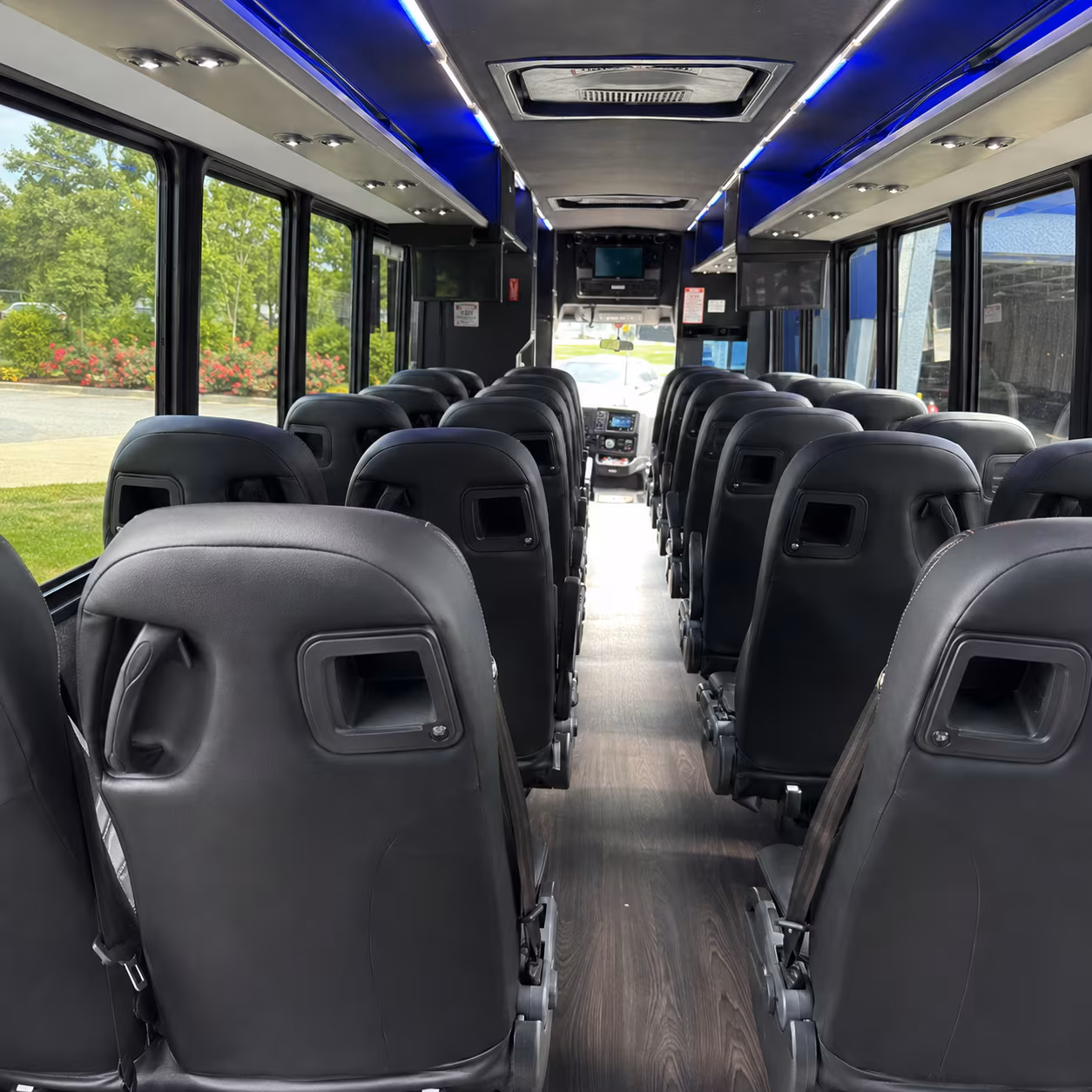 huntington beach 25 passenger minibus interior