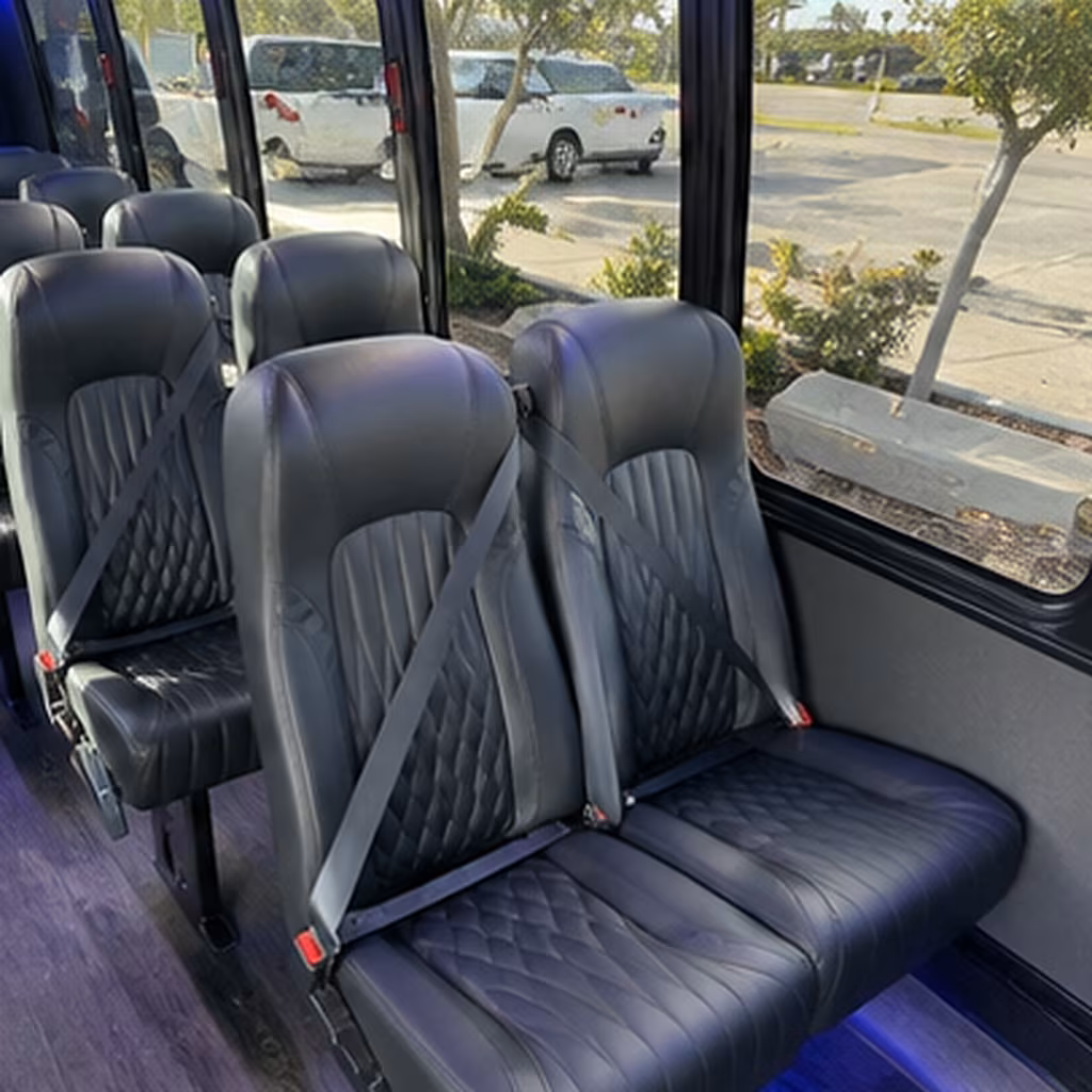 huntington beach 28 passenger minibus inside