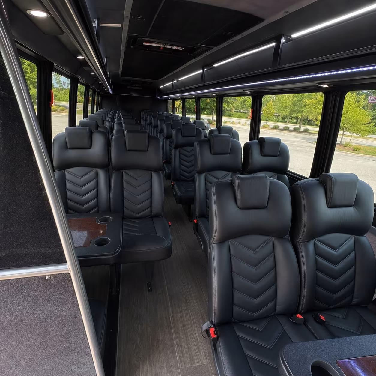 huntington beach 35 passenger minibus inside