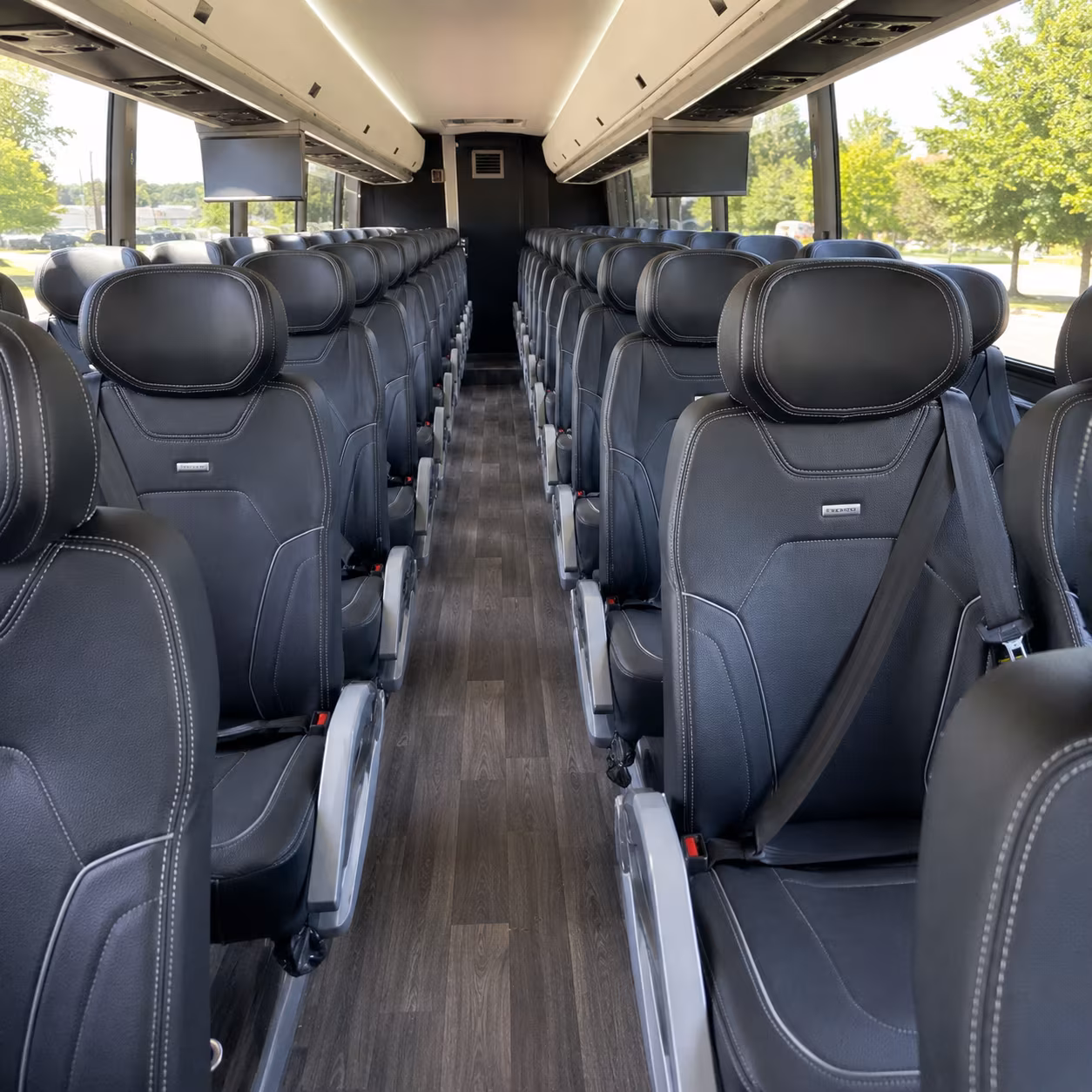 huntington beach 56 passenger charter bus inside