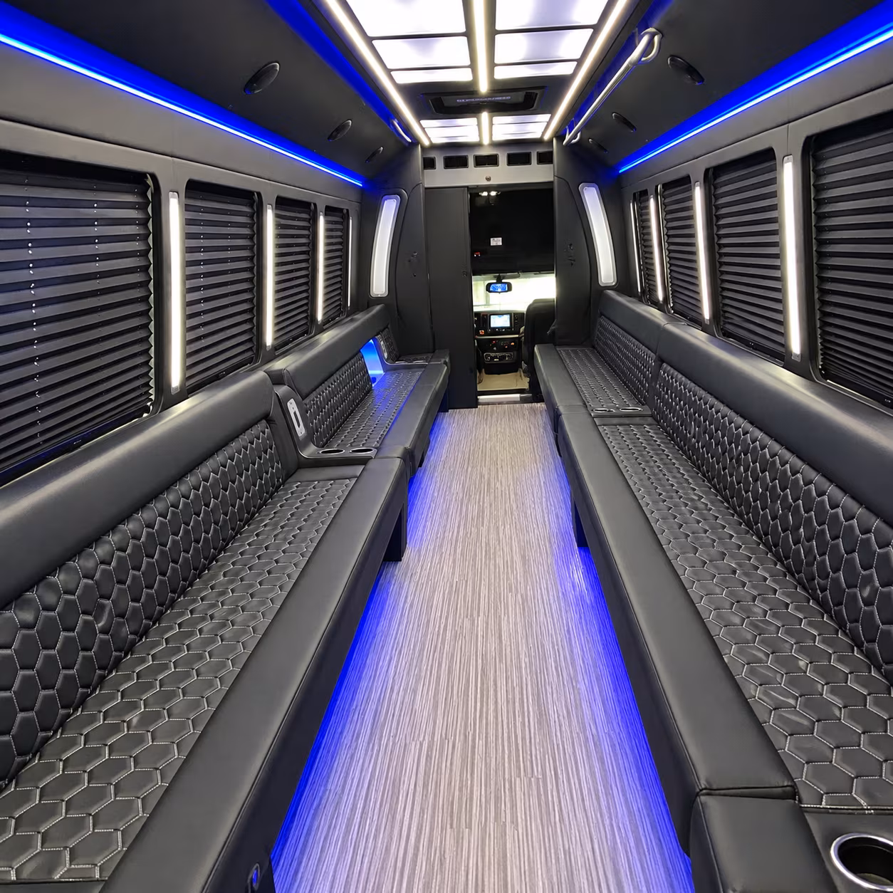 huntington beach party bus rental interior