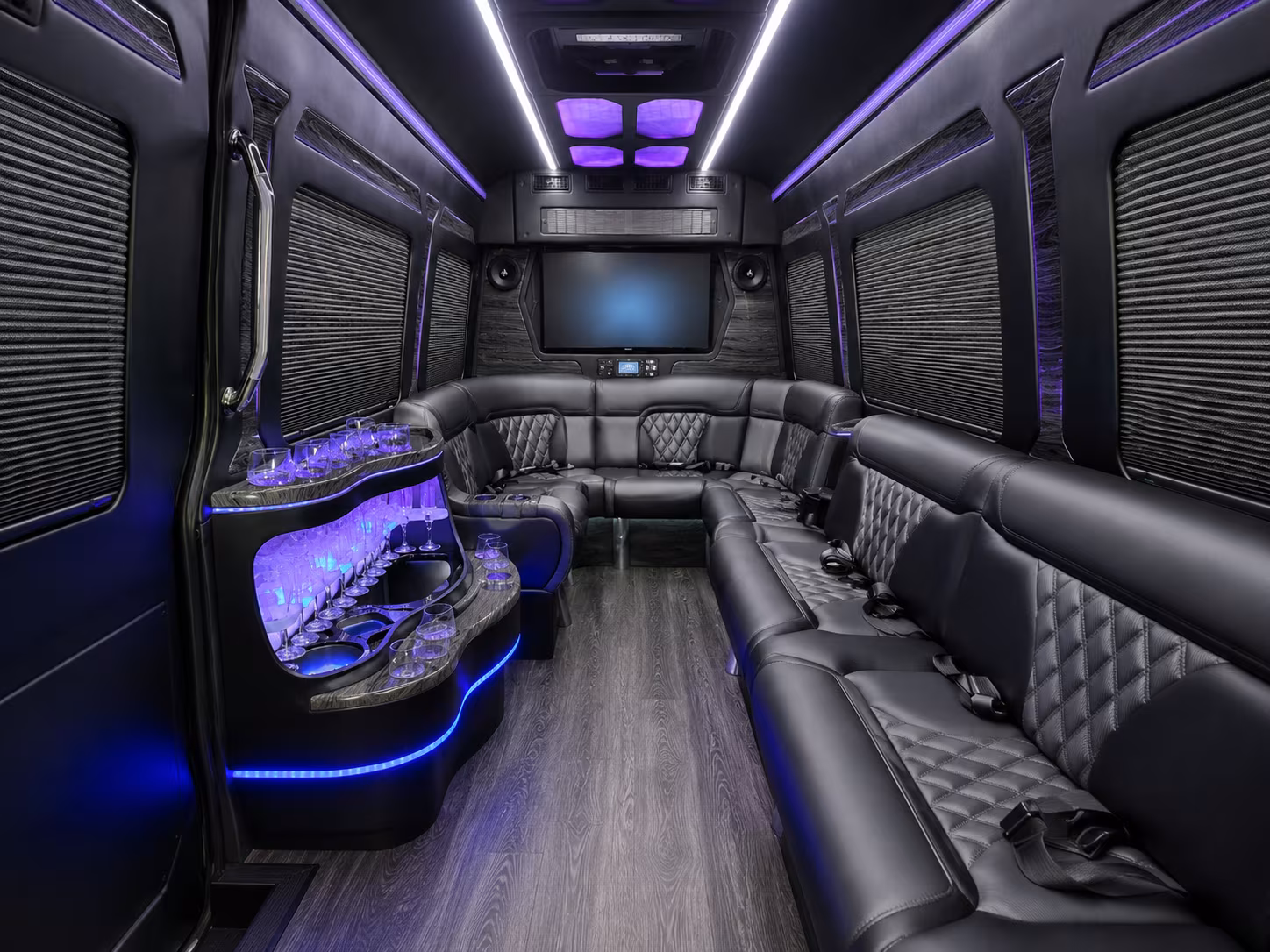 huntington beach sprinter limousine inside
