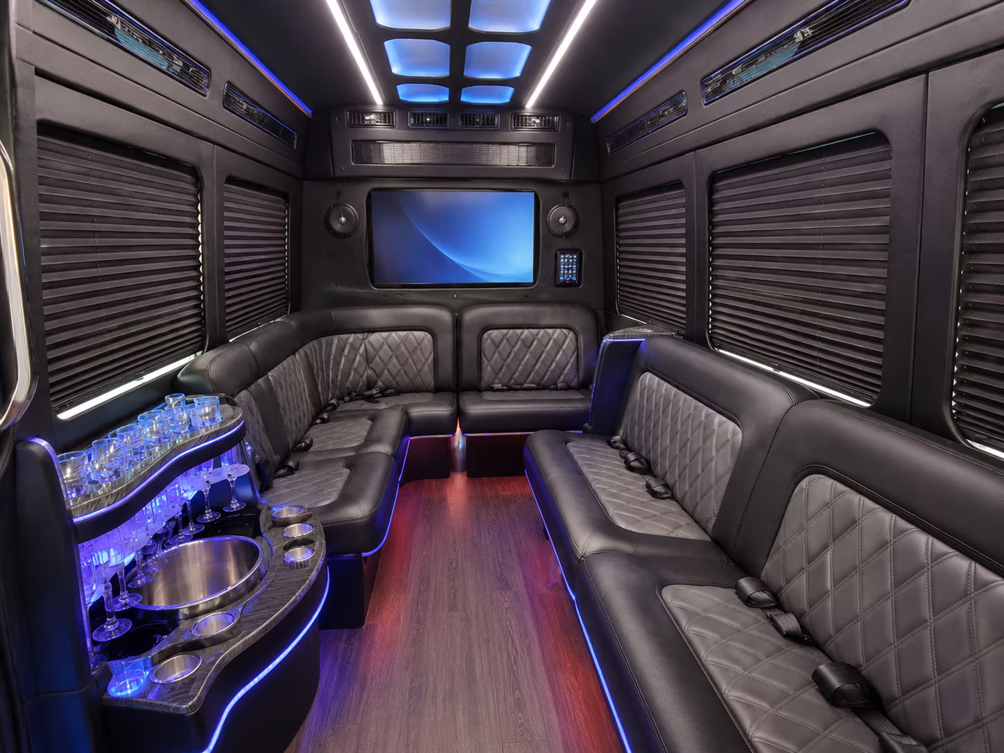 huntington beach sprinter limousine interior
